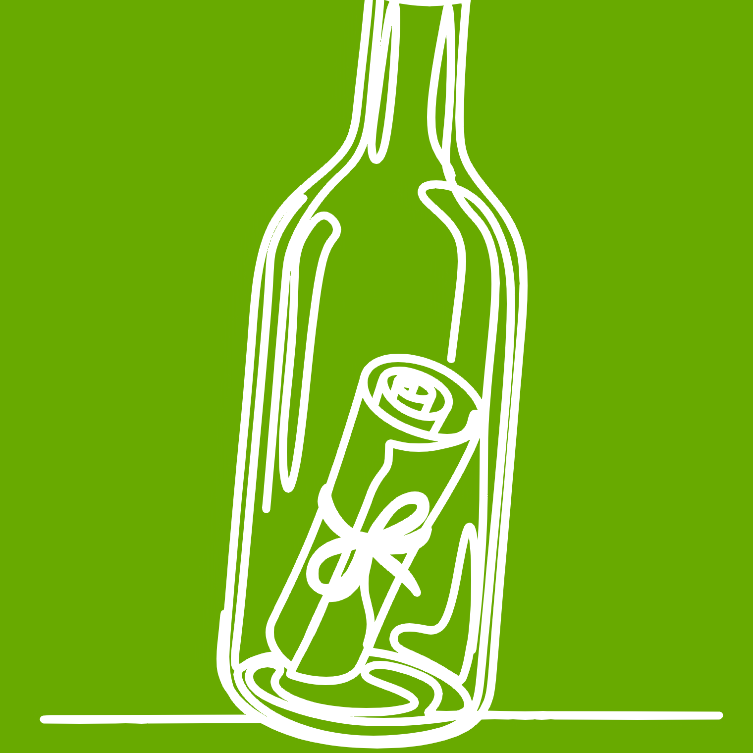 Message in a bottle illustration